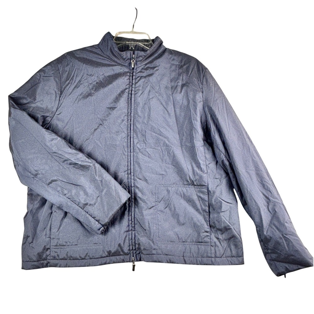 J.Jill‎ Jacket Womens L Lightweight Full Zip Jacket Navy Blue Outerwear